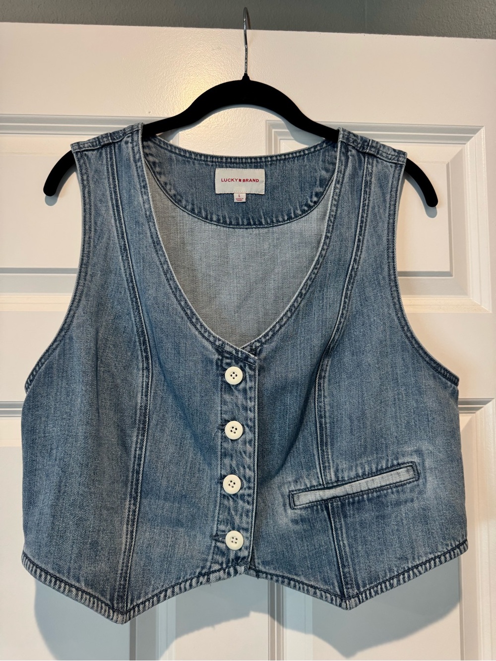 Lucky Brand Light Blue Denim Vest